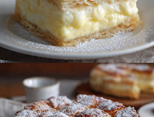 Niesamowity domowy deser z ciasta francuskiego z delikatnym kremem jajecznym