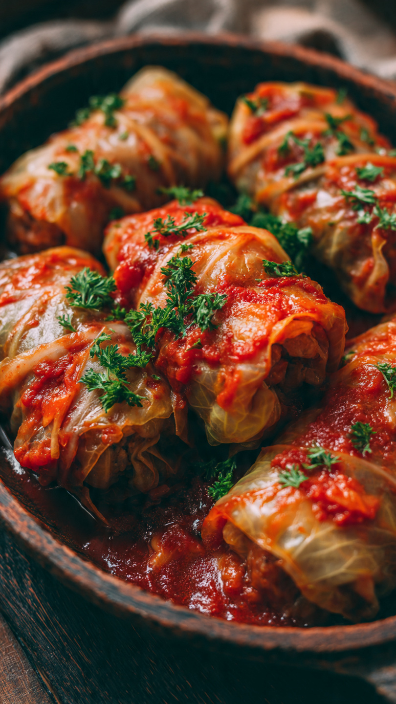 Tradycyjne gołąbki z mięsem i ryżem