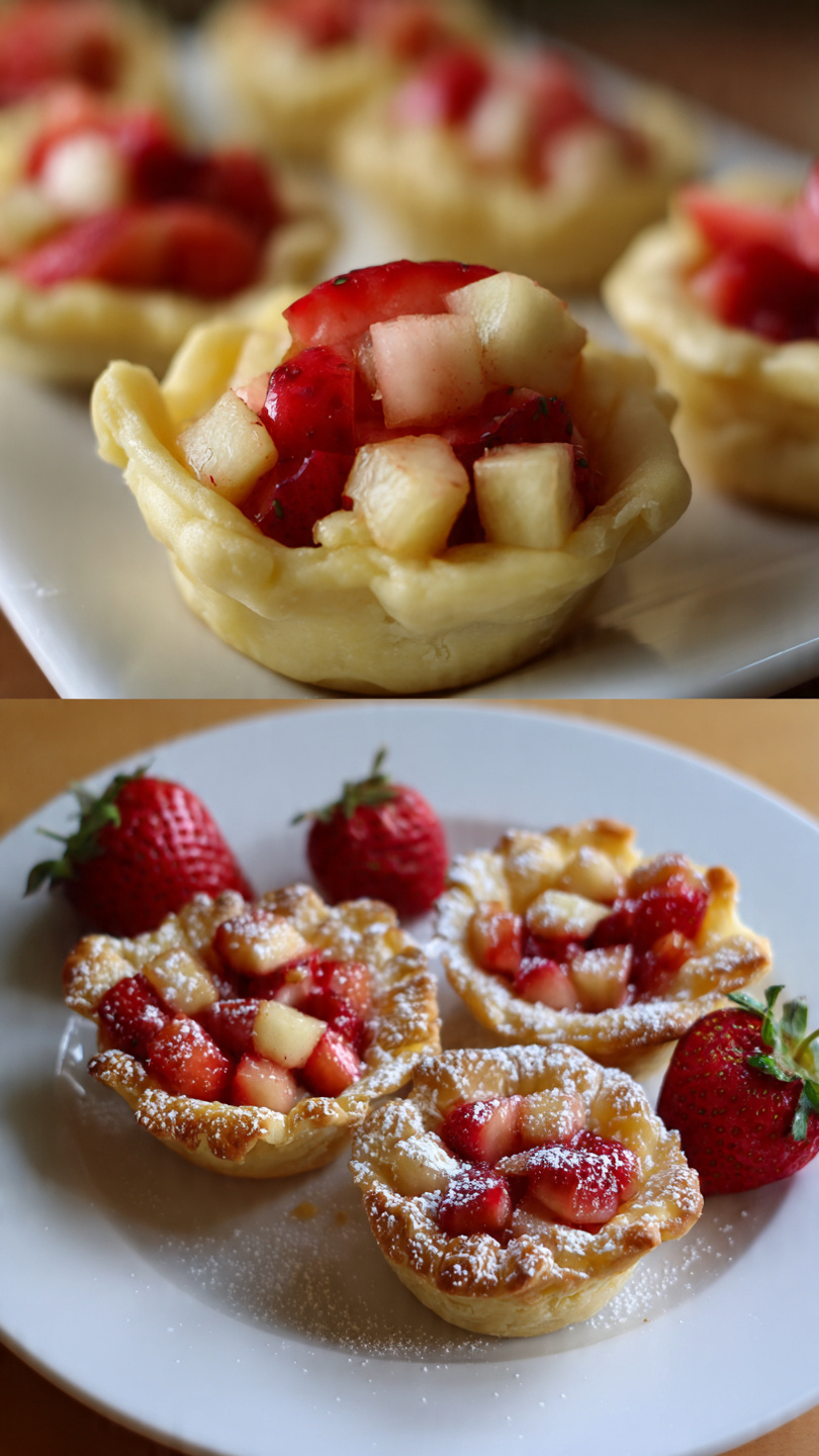 Mini tarty jabłkowe z ciasta francuskiego