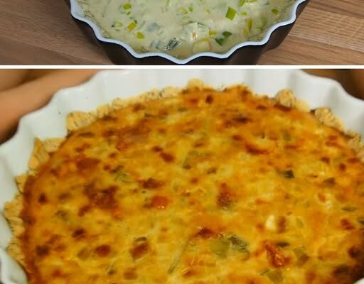 Tarta ziemniaczana z porami i serem feta