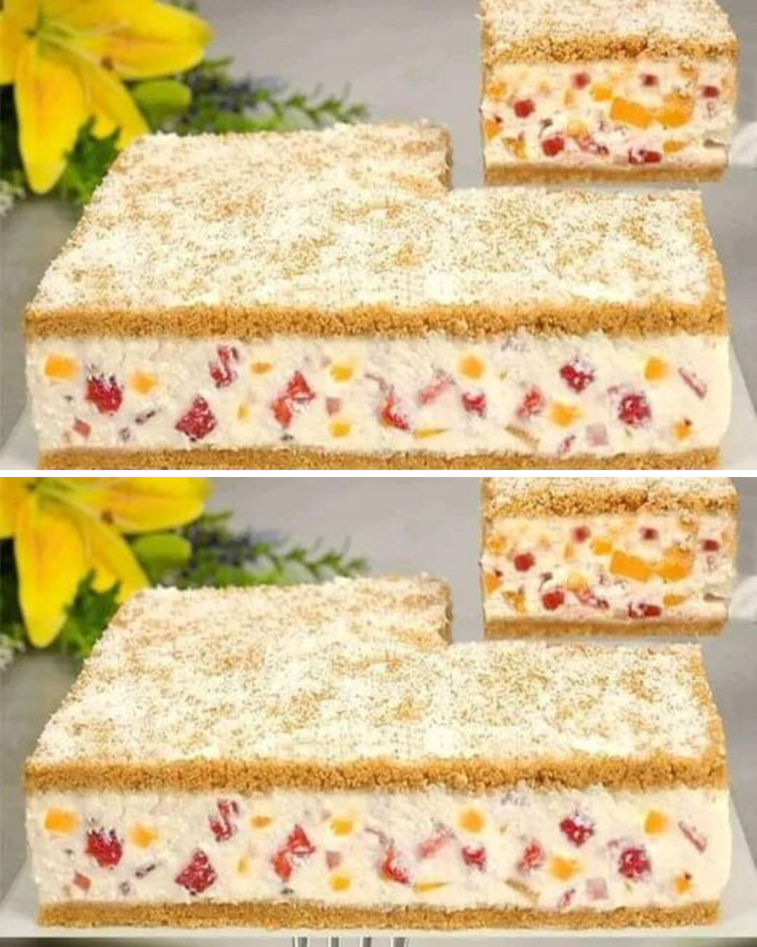 🍓🍰 Owocowy deser z serkiem kremowym bez pieczenia