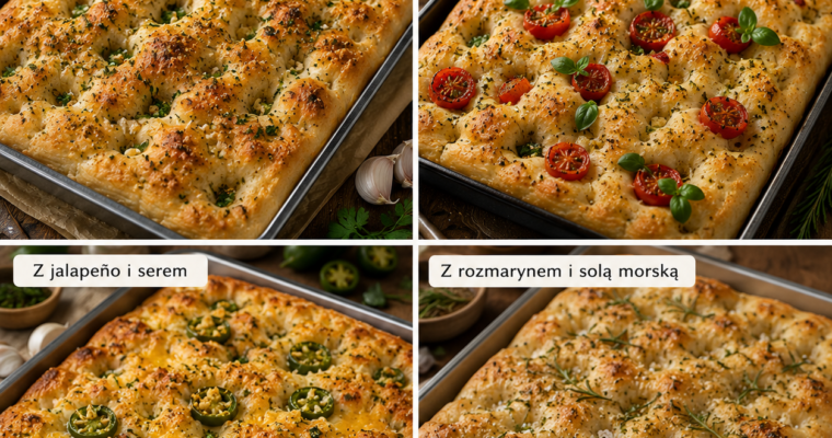 😍🧄🍞 4 Przepyszne Wersje Łatwej Focacci Czosnkowej Bez Wyrabiania Ciasta!