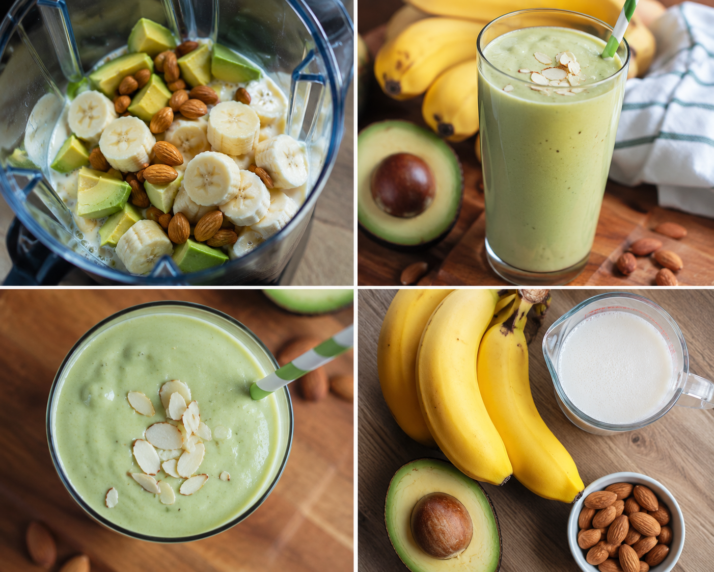 Smoothie Bananowo-Migdałowe z Awokado – Kremowe, Sycące i Pełne Wartości Odżywczych