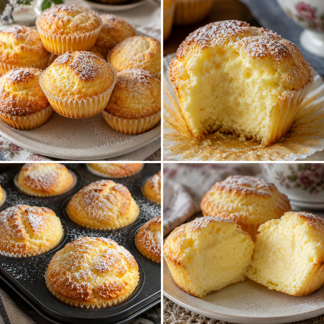 Babcine Muffinki z Twarogiem i Budyniem Waniliowym