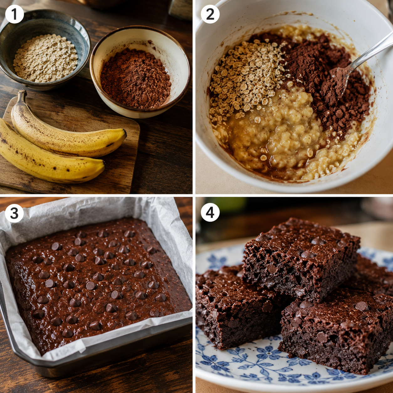 Bananowe Brownie z 3 Składników – Słodki Finał Dnia Bez Dodatku Cukru
