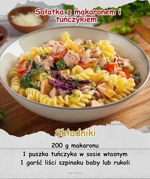 Sałatka z Makaronem i Tuńczykiem – Kolacja w 10 Minut!