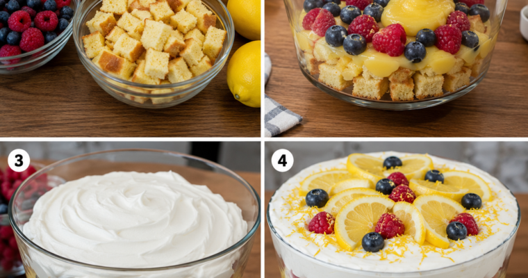 Prosty Trifle Cytrynowo-Jagodowy – Lekki Deser Bez Pieczenia