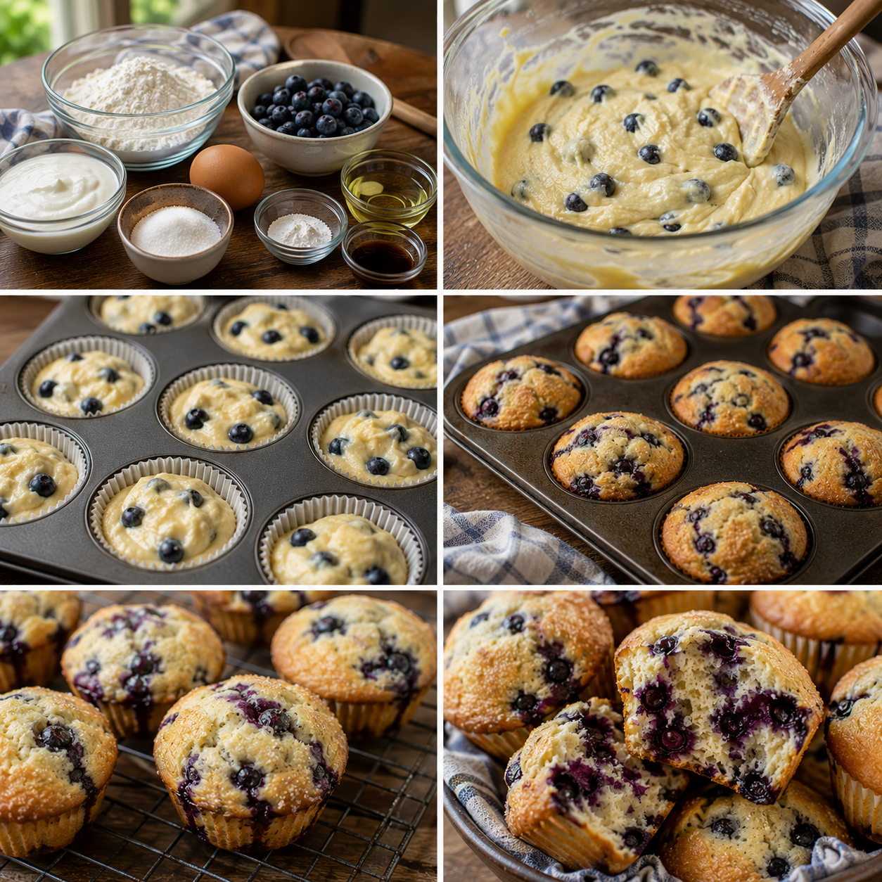 Jogurtowe Muffinki z Jagodami – Bez Miksera i Zawsze Się Udają!