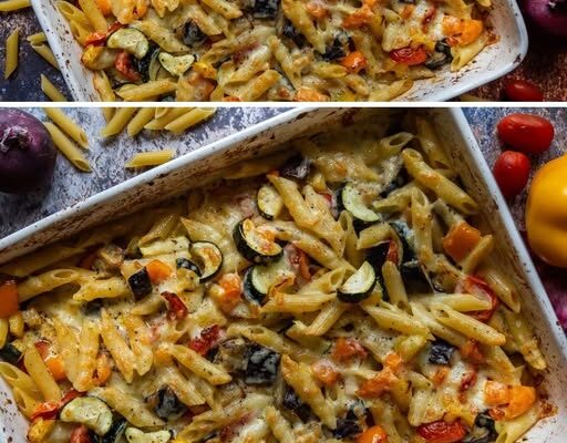 Makaron z Pieczonymi Warzywami – Kolorowy, Aromatyczny i Prosty Obiad