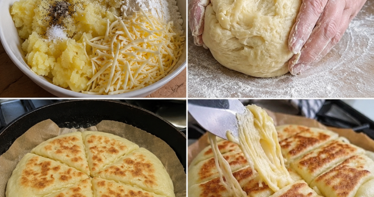 Chleb Serowo-Ziemniaczany na Patelni – Bez Piekarnika, Drożdży i Jajek!