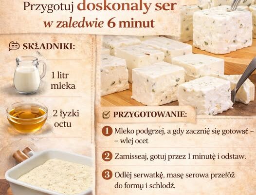 Domowy Ser z 2 Składników – Prosty, Delikatny i Gotowy w Kilka Minut!