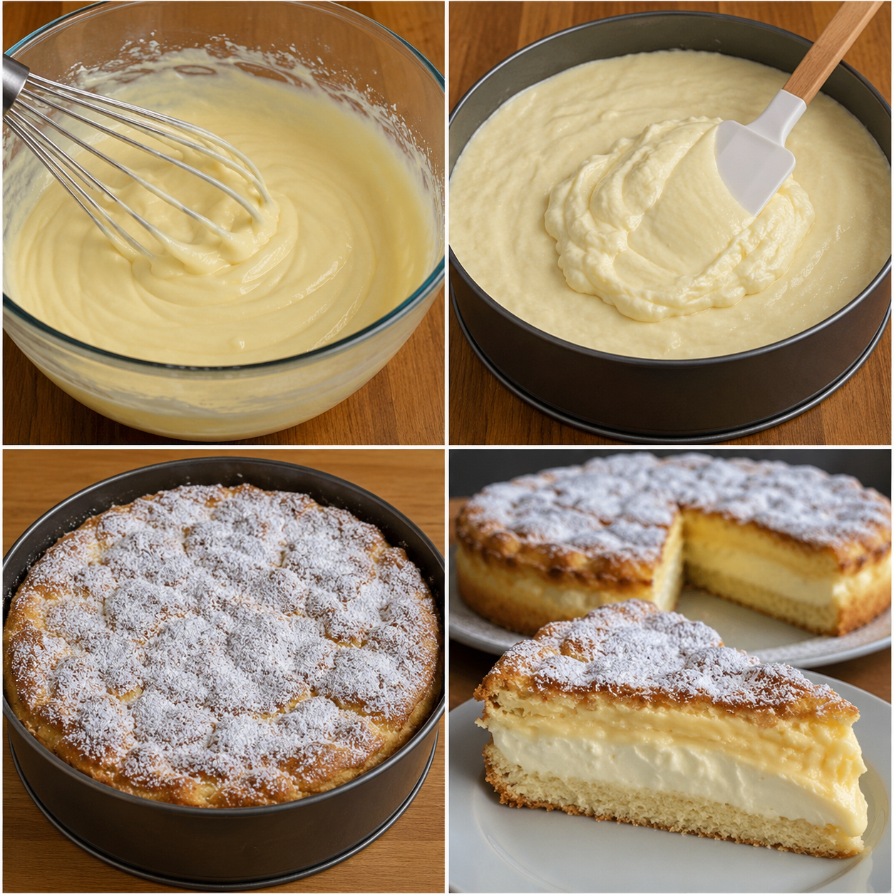 ❄️ Obłędnie Pyszne Śnieżne Ciasto Twarogowe z Budyniem Waniliowym – Przygotowanie w 10 Minut!