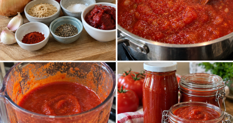 🍅 Fantastyczny Domowy Ketchup – Gęsty, Aromatyczny i Pełen Smaku