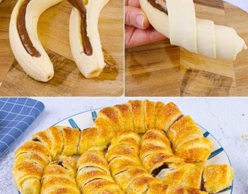 Czekoladowy banan w cieście francuskim – szybki deser z chrupiącą skórką