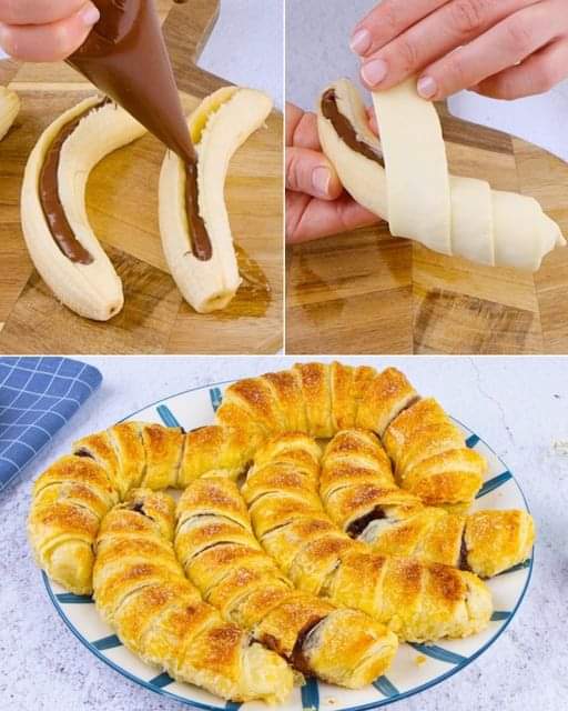 Czekoladowy banan w cieście francuskim – szybki deser z chrupiącą skórką